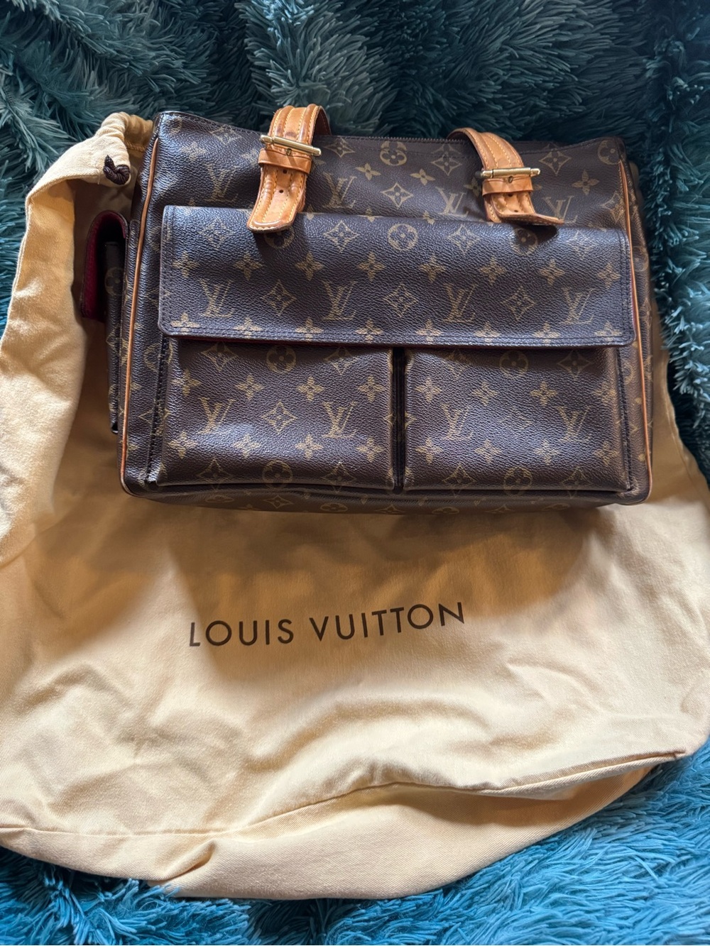 Louis Vuitton Monogram Canvas Messenger with Tan Leather Trim